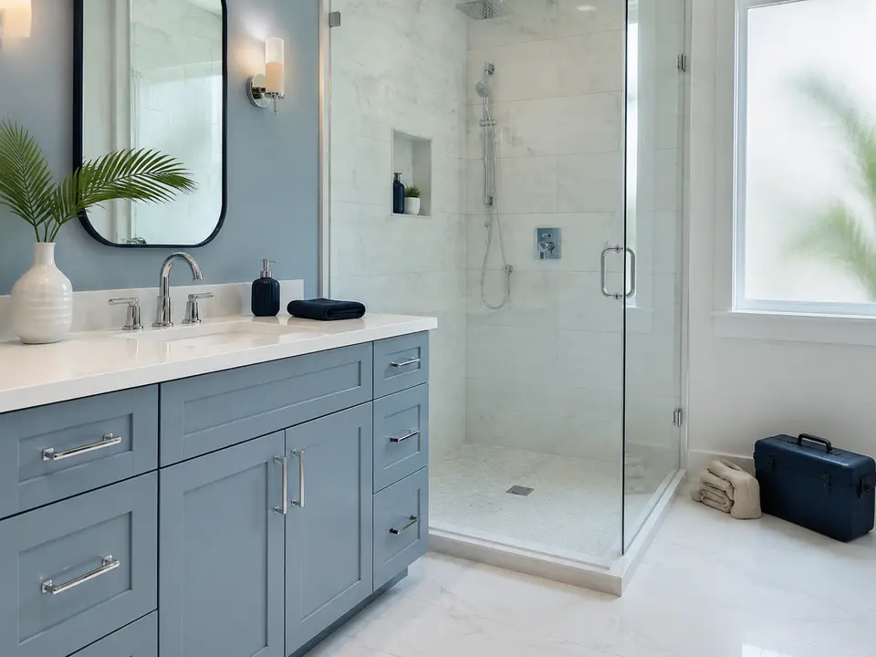 Newly renovated interior spotless after post-construction cleaning